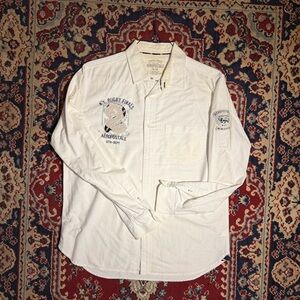 Aeropostale Men's Cream Button-Down Shirt